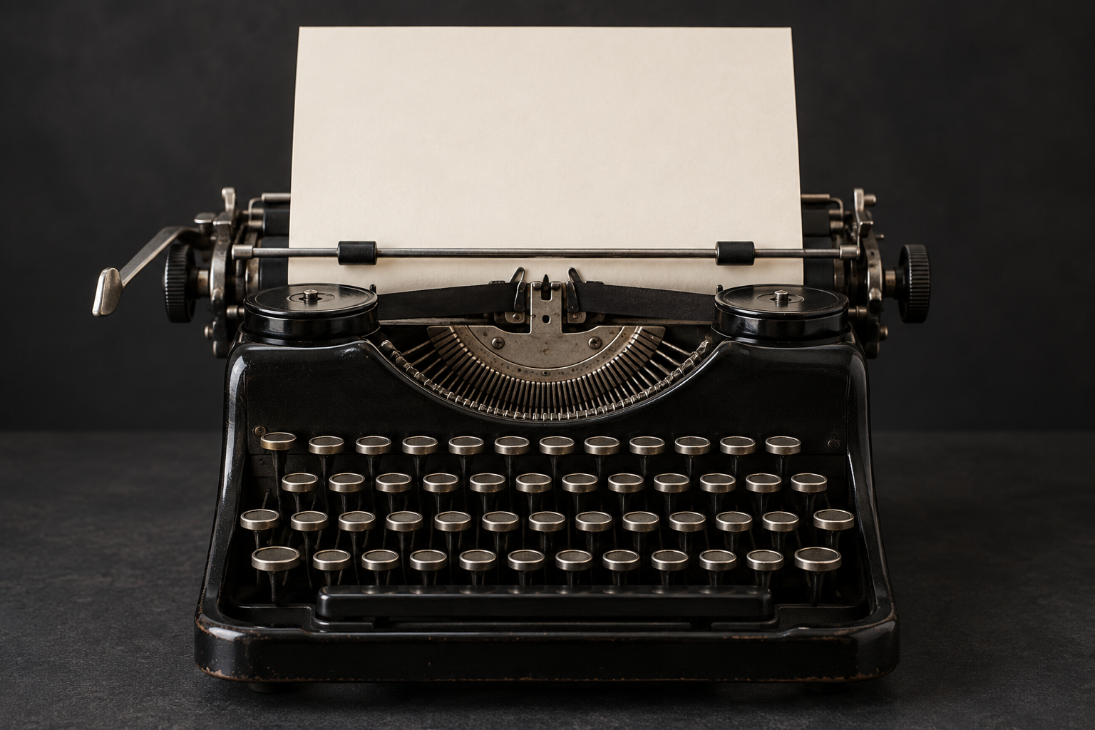 Vintage typewriter with a sheet of paper